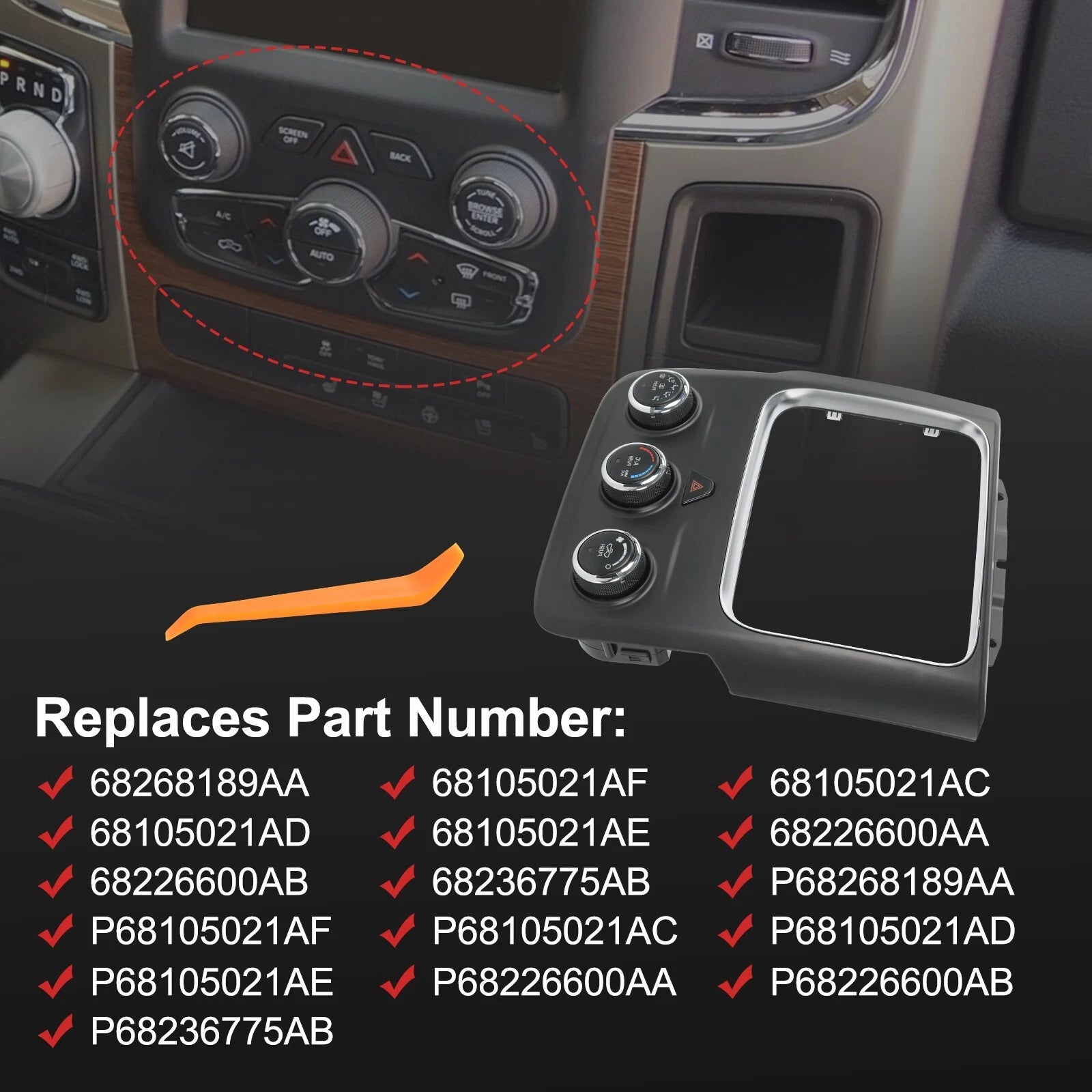 A/C Climate Control Module for Dodge RAM 1500 2500 (2013-2018)