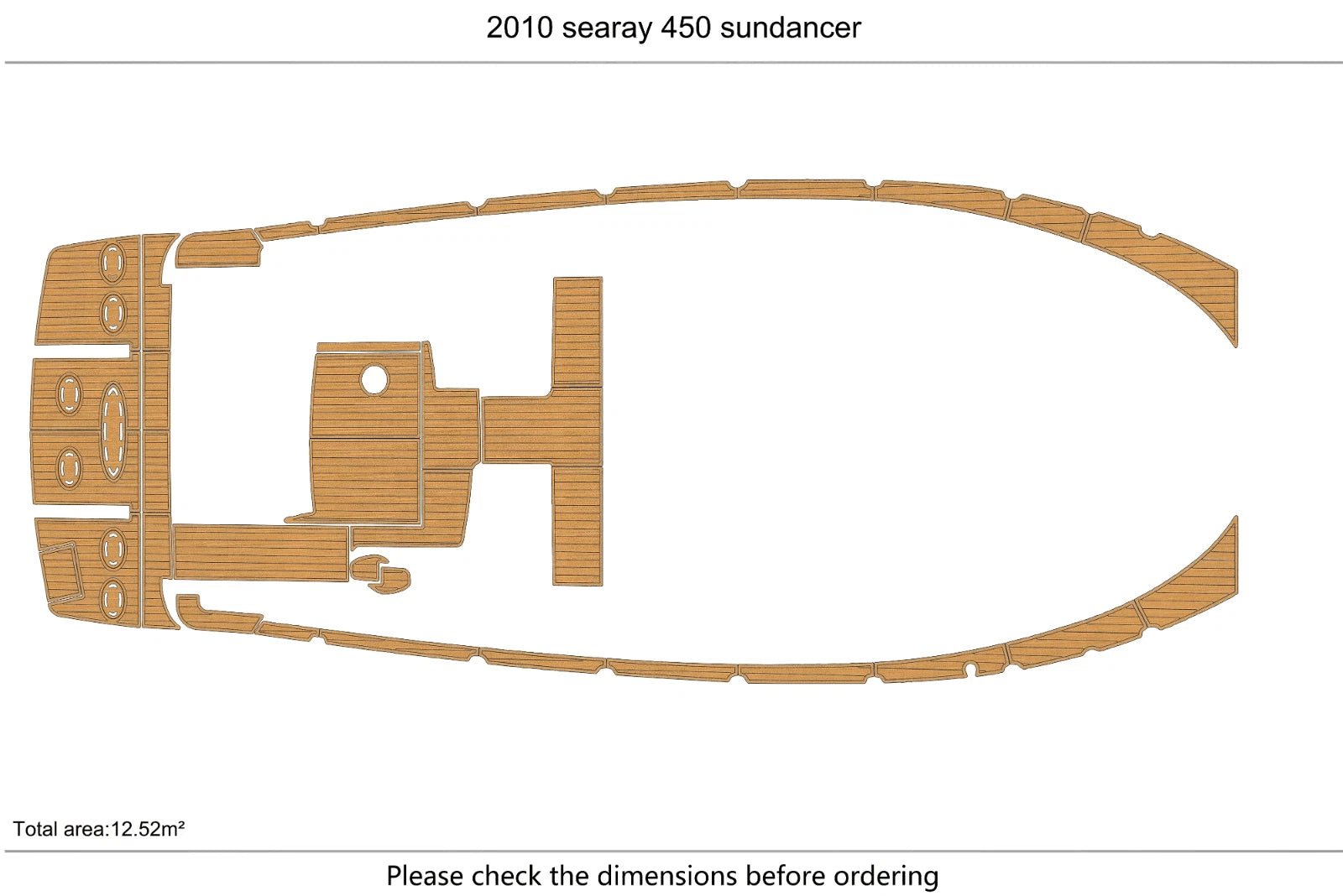 EVA Pad Foam Teak Deck Flooring for Sea Ray 450 Sundancer (2012)