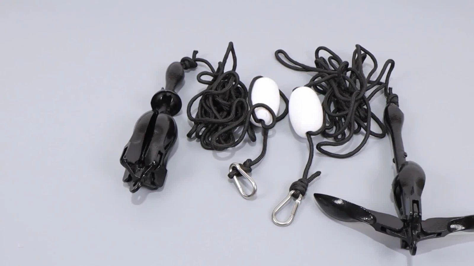 2-Pack Folding Kayak Anchor Set for Grapnel Boat (Black, 3.2KG)