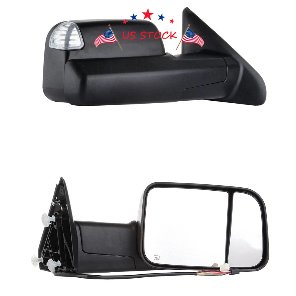 Pair Towing Mirrors for Ram 1500 2500 3500 (2009–2018) Power Heated Signal