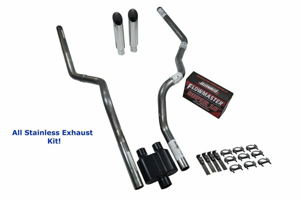Dual Exhaust for Ford F-150 (2004–2014) - Stainless Steel, Slash Tip