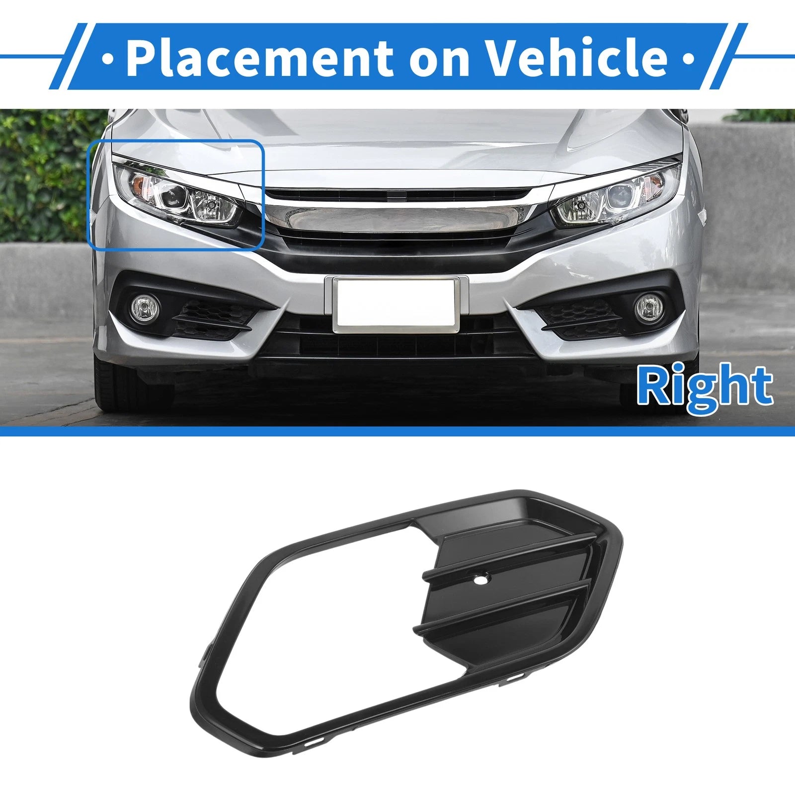 1 Pcs Fog Light Grill for Ford Escape (2017–2019) No.GJ5Z17K946AA