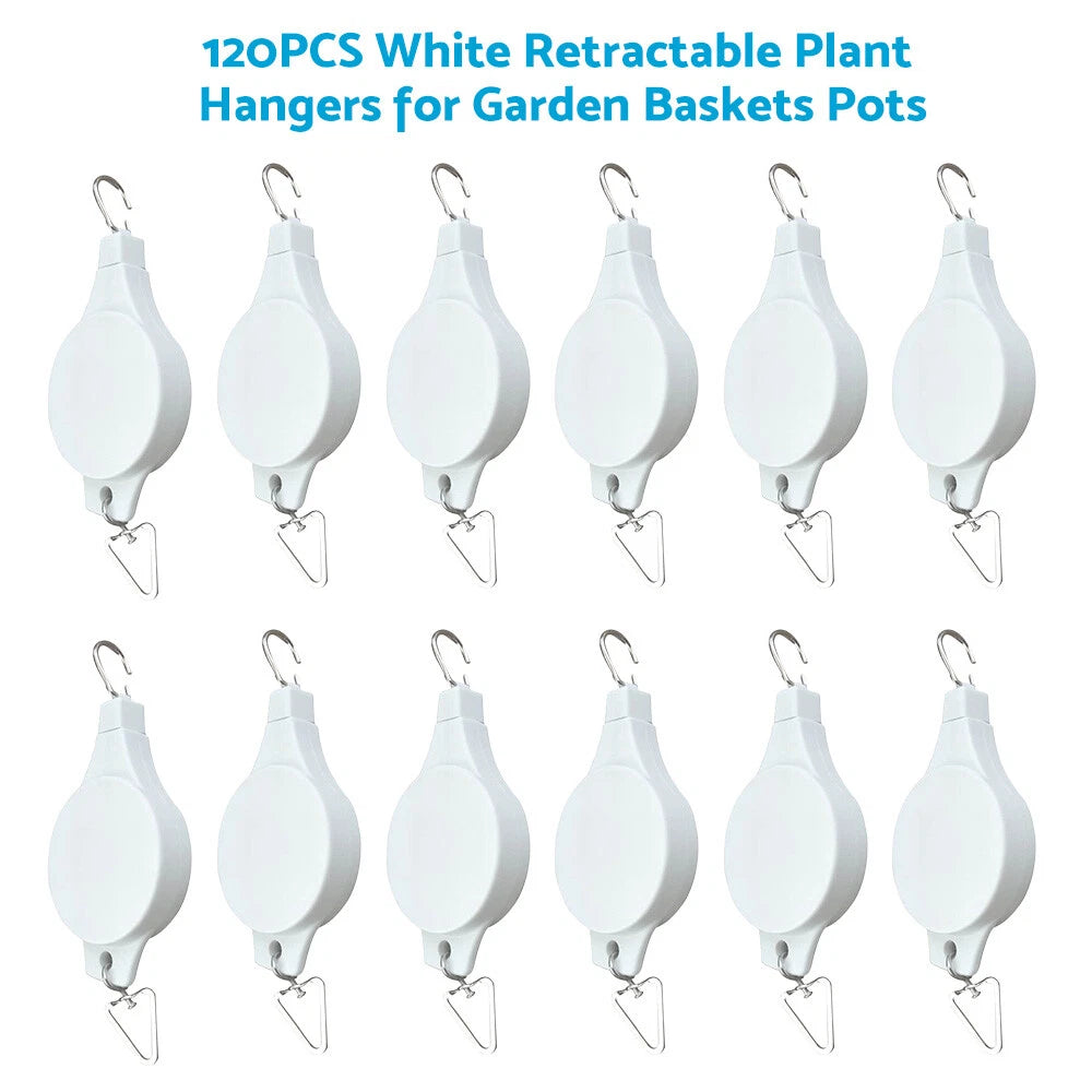120PCS Retractable Plant Hook Pulley Hanger for Garden Baskets Pots