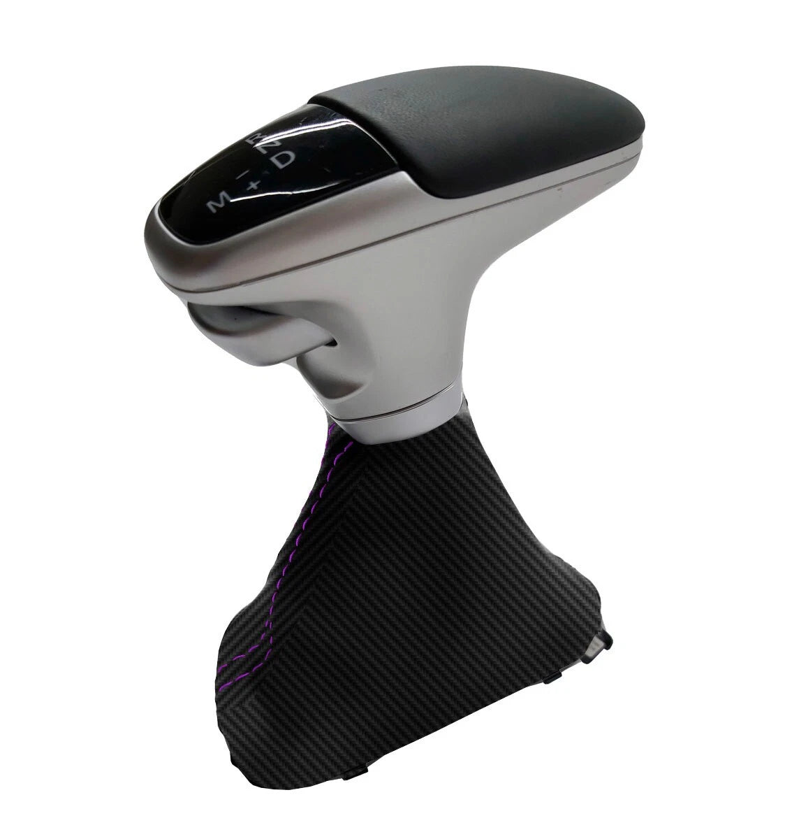 Automatic Shift Boot Cover for Dodge Challenger (2015–2020) Carbon Fiber Purple Stitch