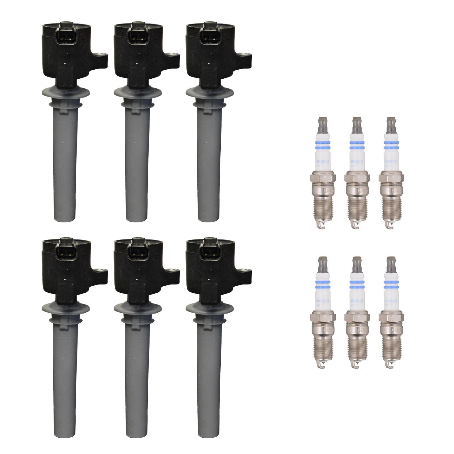 Set of 6 Ignition Coils & Spark Plugs for Ford Escape, Mercury Sable (2001–2005)