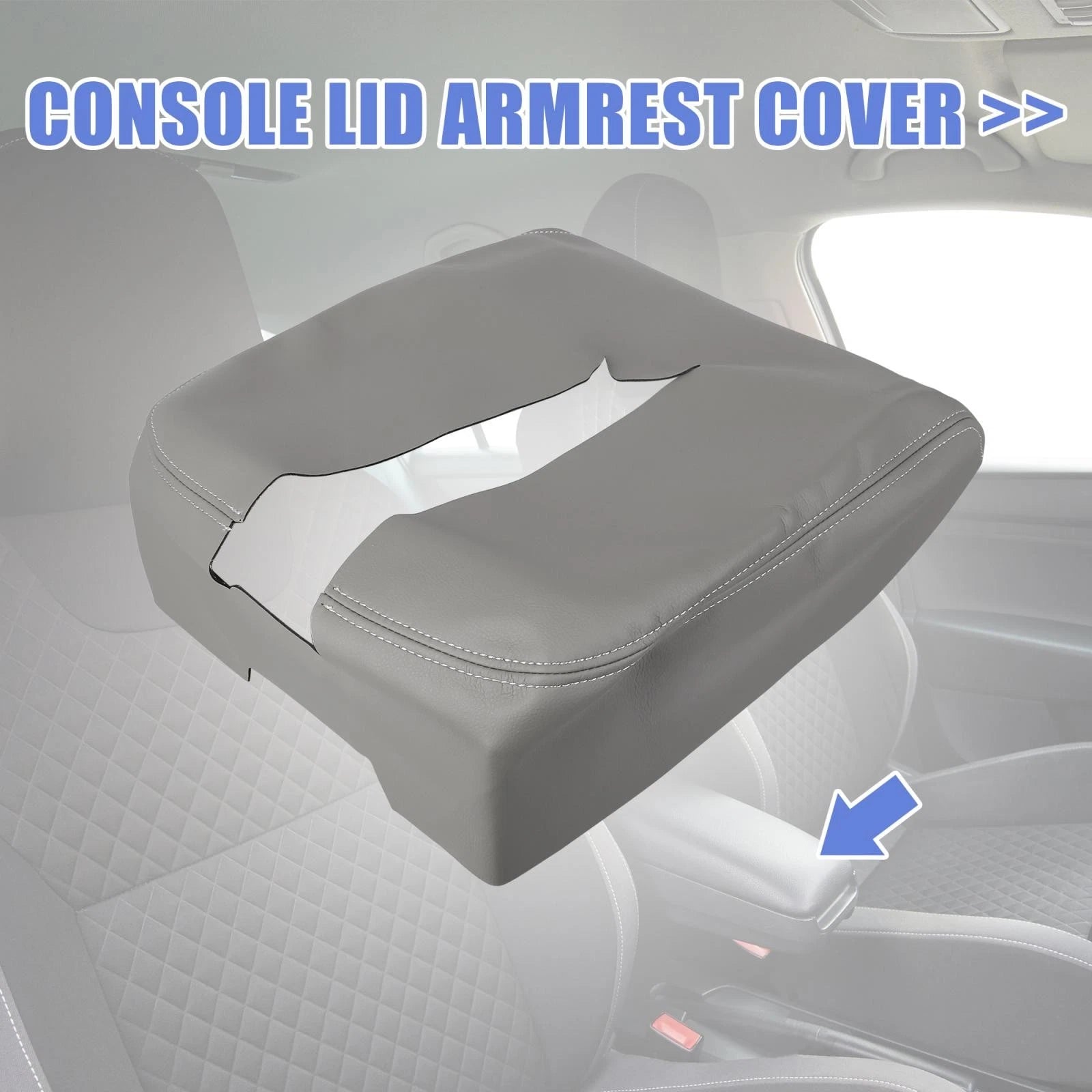 Center Console Lid Armrest Cover for Chevrolet Tahoe (2007–2014) Gray 752374643153