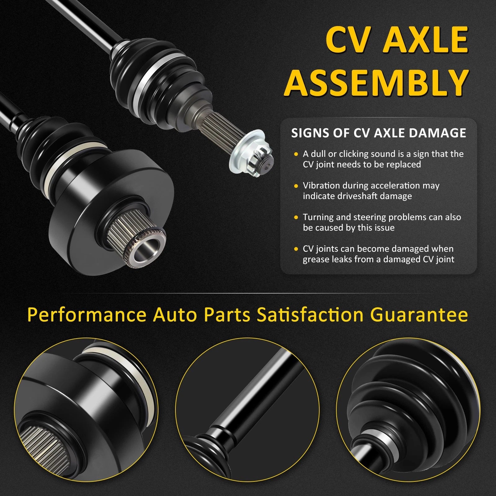 Set of 2 CV Axle Shafts for Suzuki King Quad 750 500 (2011–2015)