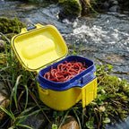 Insulated Yellow Fishing Bait Box 14x10x8cm for Coastal Offshore Angling