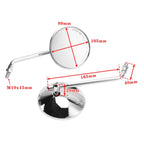 4" Round Chrome Classic Small Mirror for Japanese Bikes (E-Mark M10)
