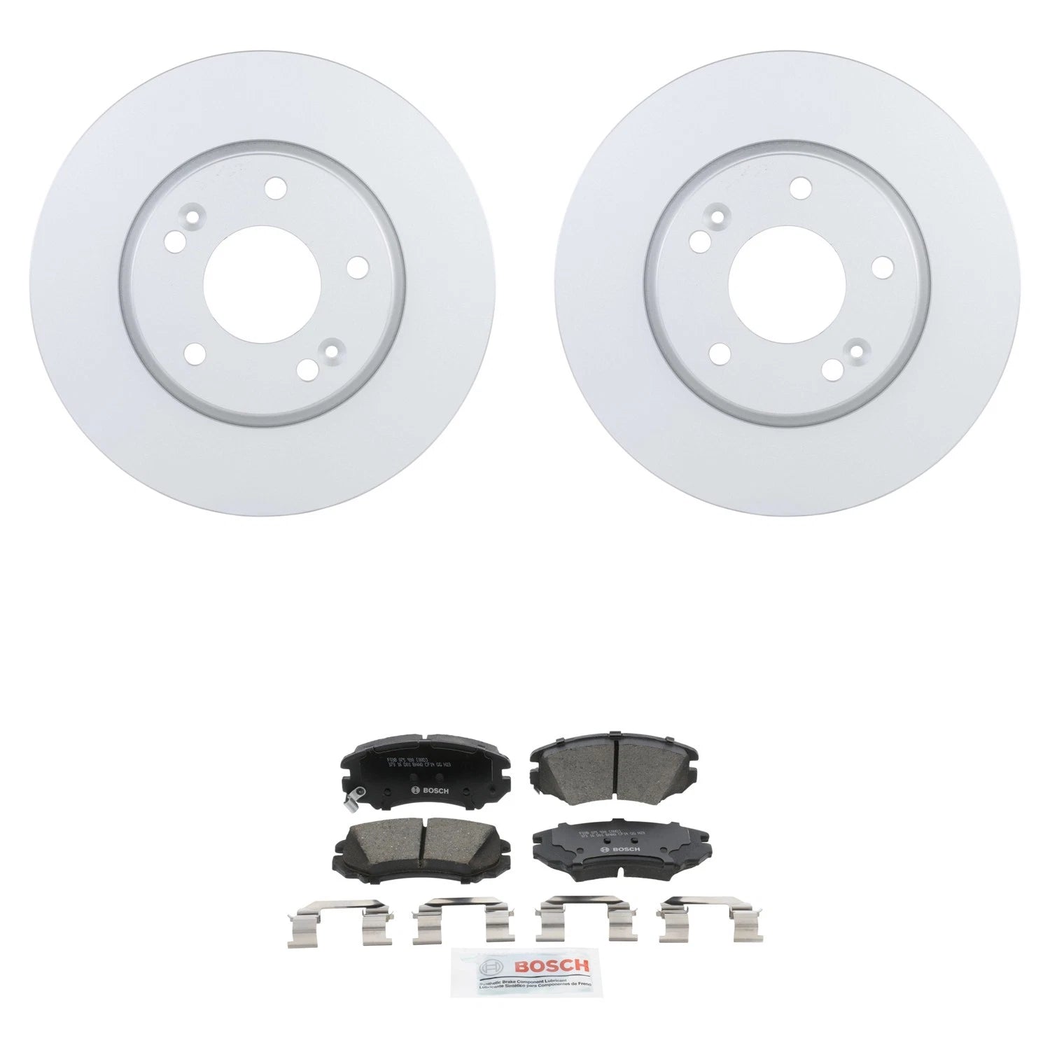 Bosch Front Rotors & Quietcast Ceramic Disc Brake Pad Kit for Kia Soul (2010–2023)
