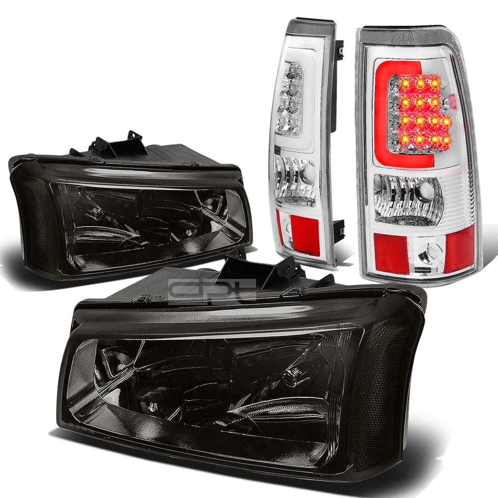 Smoked & Clear Corner Headlight + Chrome 3D LED Tail Light for Silverado (2003–2007)