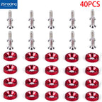 40PCS Red Billet Aluminum Fender Bumper Washer Bolt Kit for JDM Vehicles