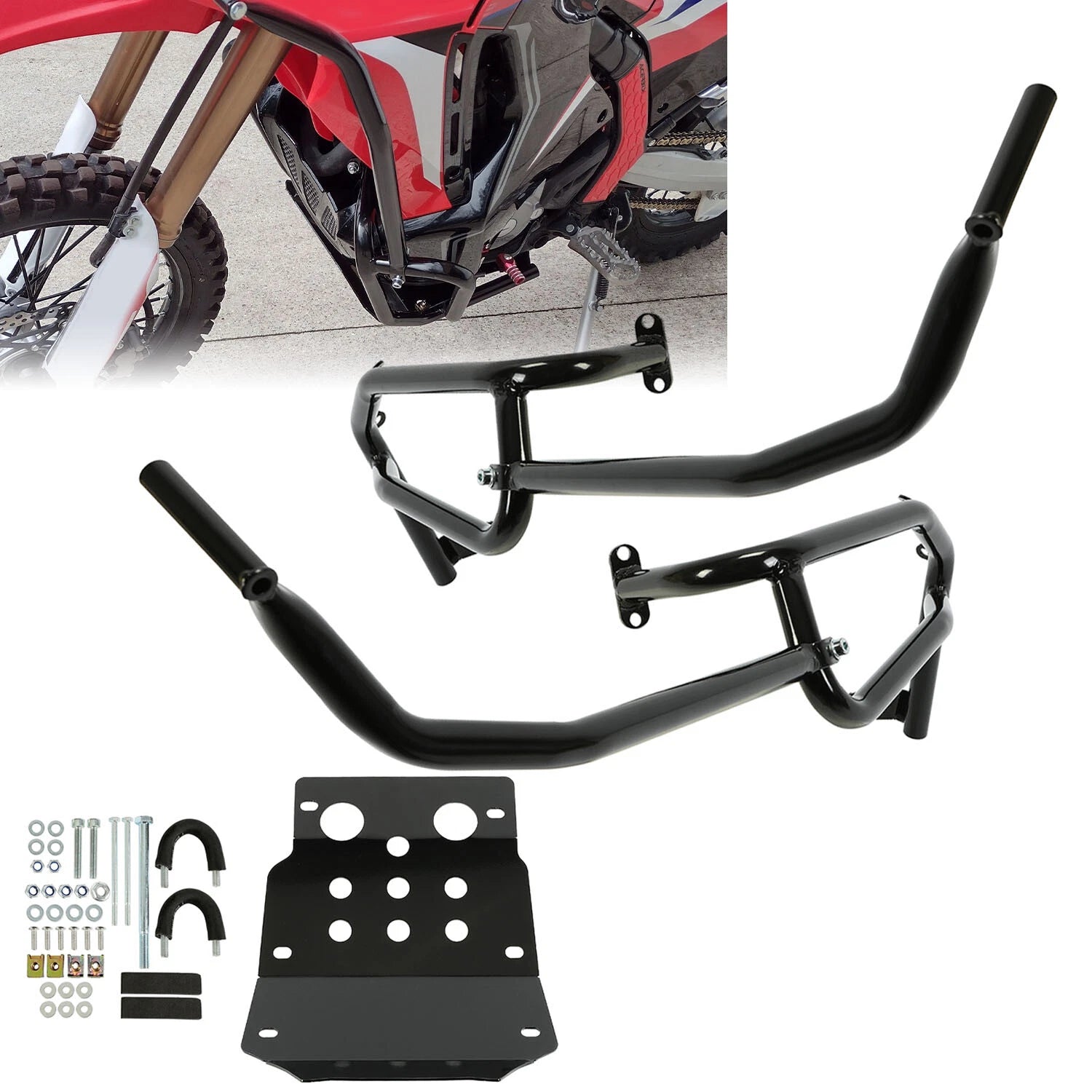 Full Crash Bar Engine Guard Skid Plate for Honda CRF250 Rally (2017–2022)