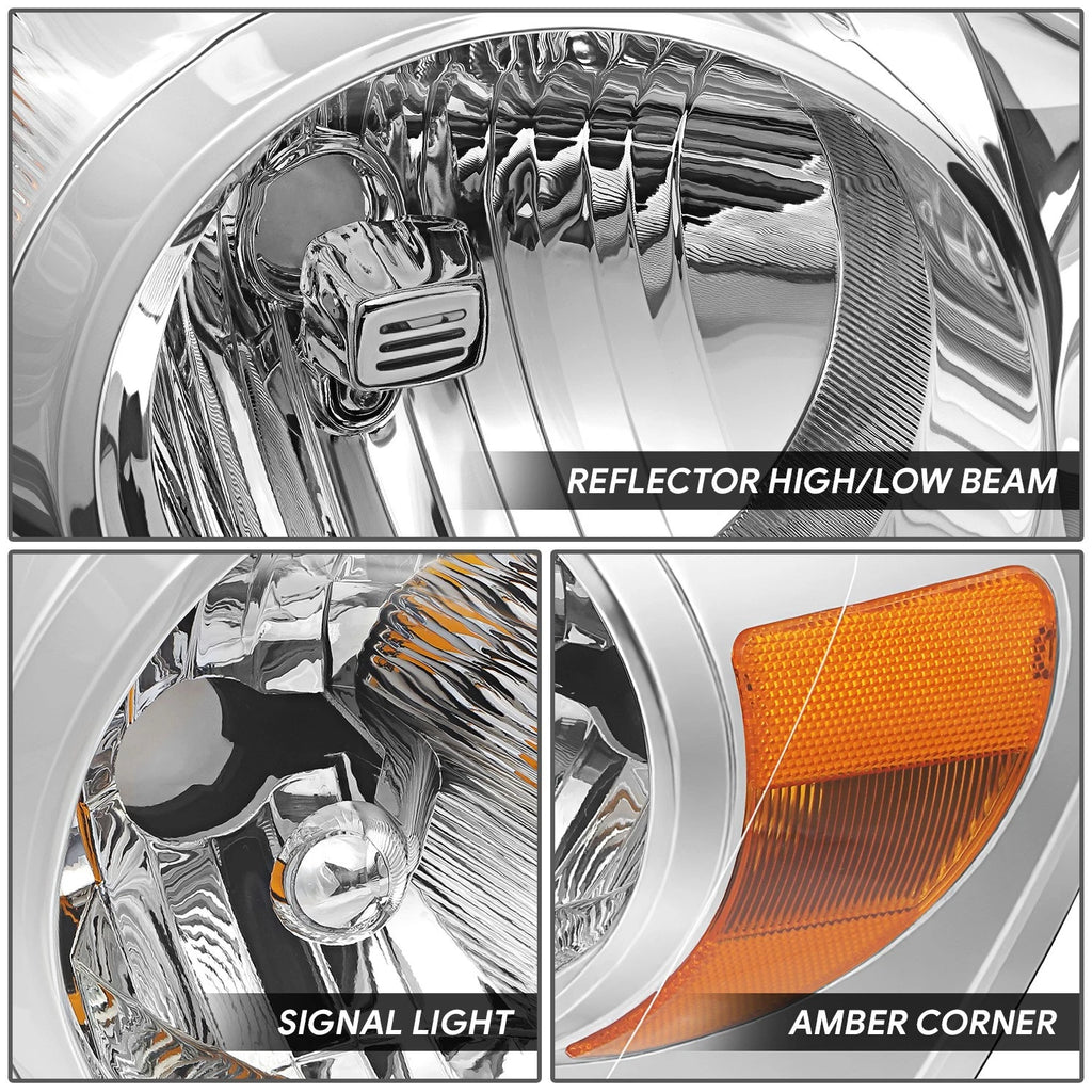 Chrome Housing Amber Corner Headlight Lamps for Dodge Ram 1500 2500 (2006–2009)