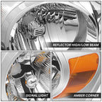 Chrome Housing Amber Corner Headlight Lamps for Dodge Ram 1500 2500 (2006–2009)