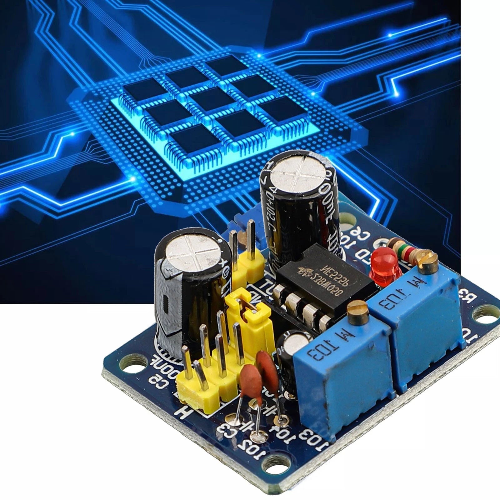 NE555 Pulse Frequency Generator Board with LED Indication