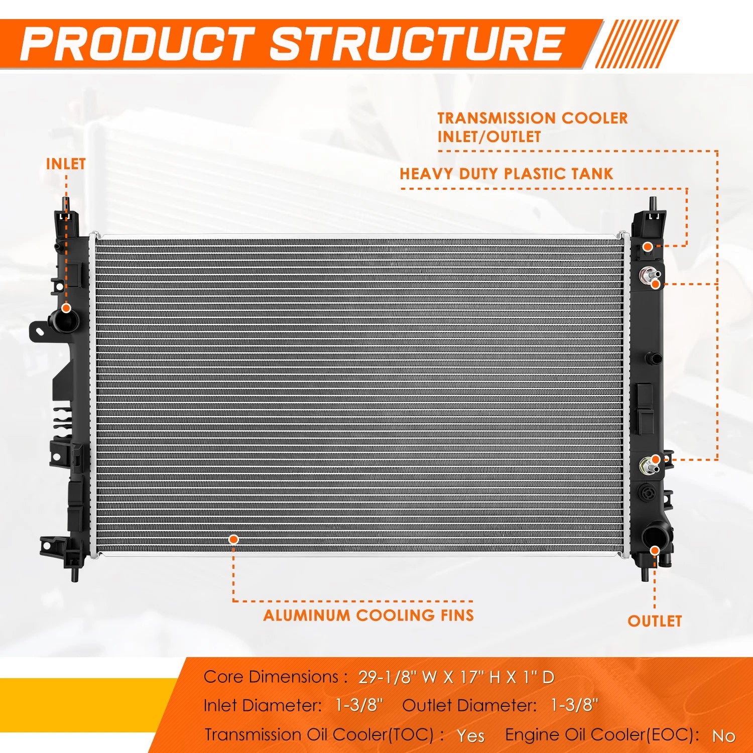 Full Aluminum Core Radiator for Infiniti QX50 QX55 (2019–2025) DPI-13774