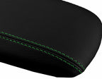 Leather Console Lid Armrest Cover for Ford Mustang (1994–2004) Green Stitch