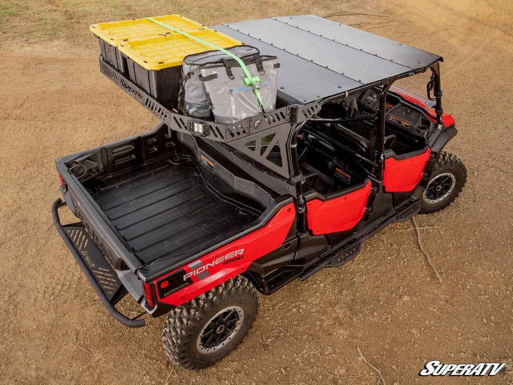 SuperATV Bed Rack for Honda Pioneer 1000-6 (2016–2023) with 2 Cube Lights