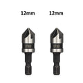 Chamfer Bit Set of 2 for Wood and Metal (12mm, 16mm, 19mm) 5 Flute