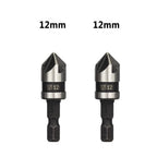 Chamfer Bit Set of 2 for Wood and Metal (12mm, 16mm, 19mm) 5 Flute