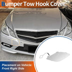 Front Car Bumper Tow Hook Cover for Mercedes-Benz (2012-2018) Silver Tone