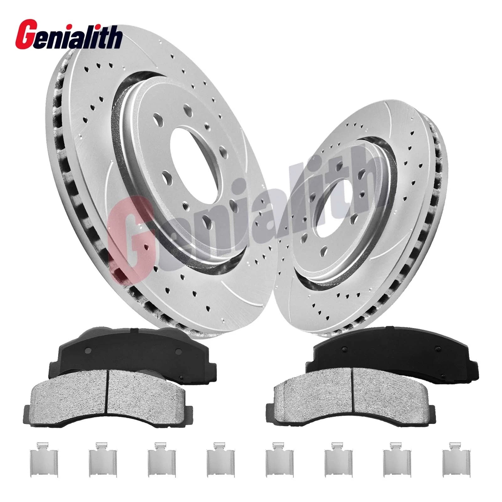 Front Drilled Rotors & Brake Pads for Ford F-150, Lincoln Navigator (2010–2020)