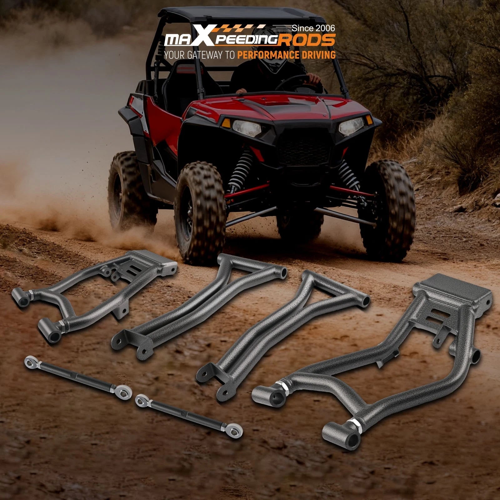 1.5" Offset Rear A-Arms Set for Polaris RZR S 800 (2009–2014)