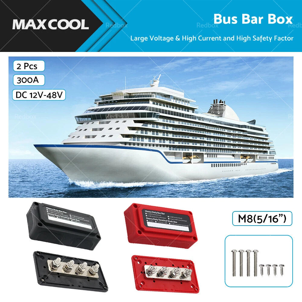 M8 300A DC12V-48V Power Distribution Box Terminal Block for
