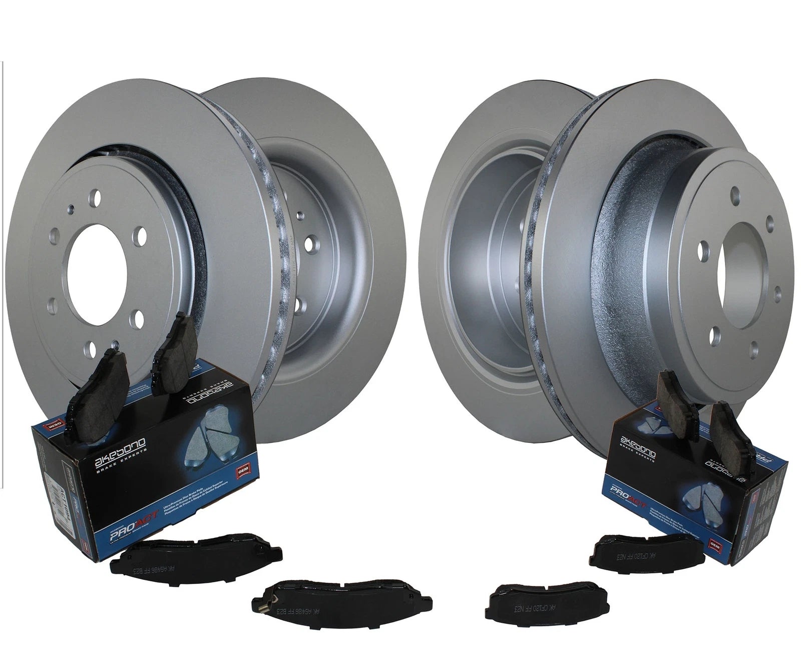 Front Rear Brake Kit Disc Rotors & Akebono ProACT Pads for Ford F-150