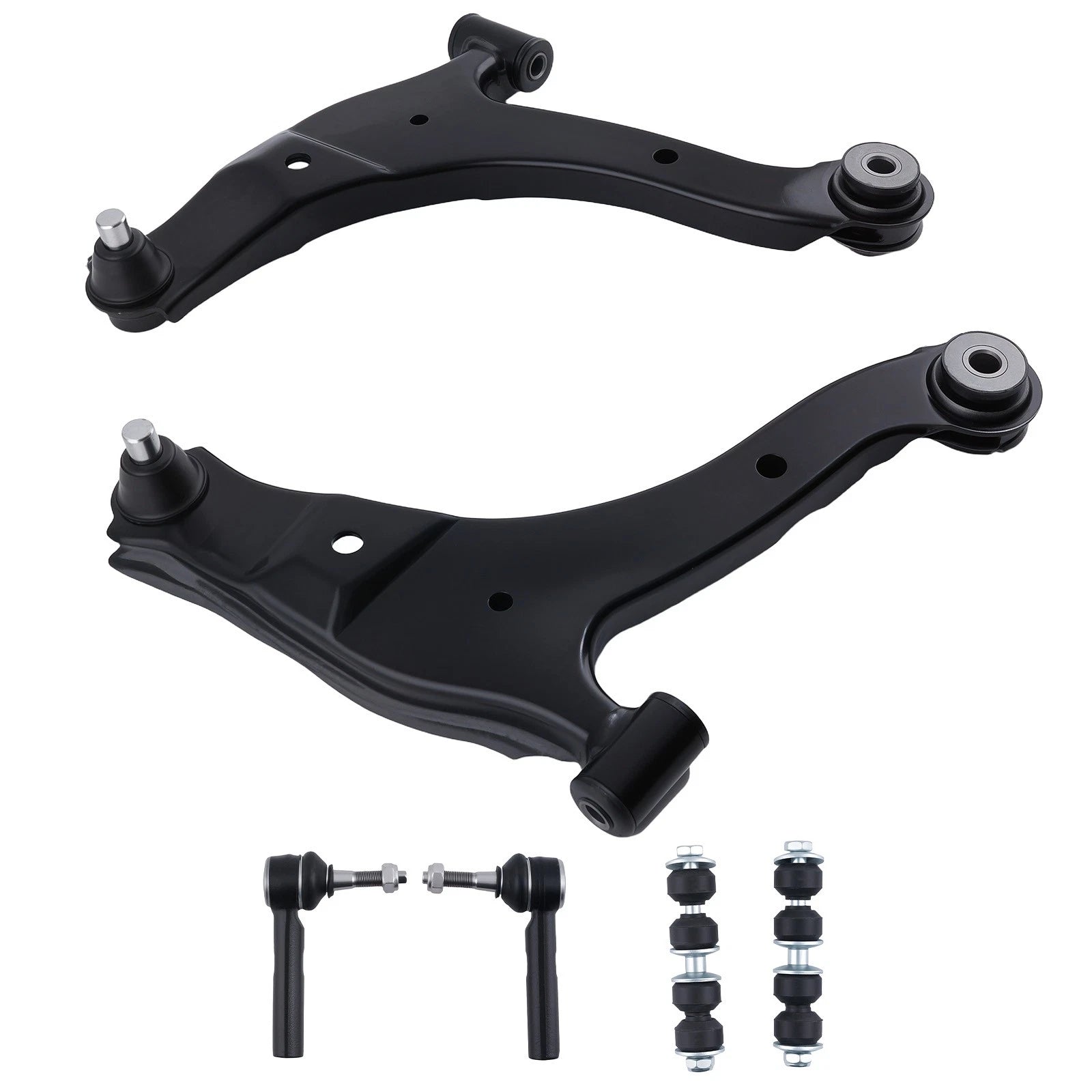 Set of 6 Front Lower Control Arms and Tie Rods for Chrysler PT Cruiser (2001–2010)