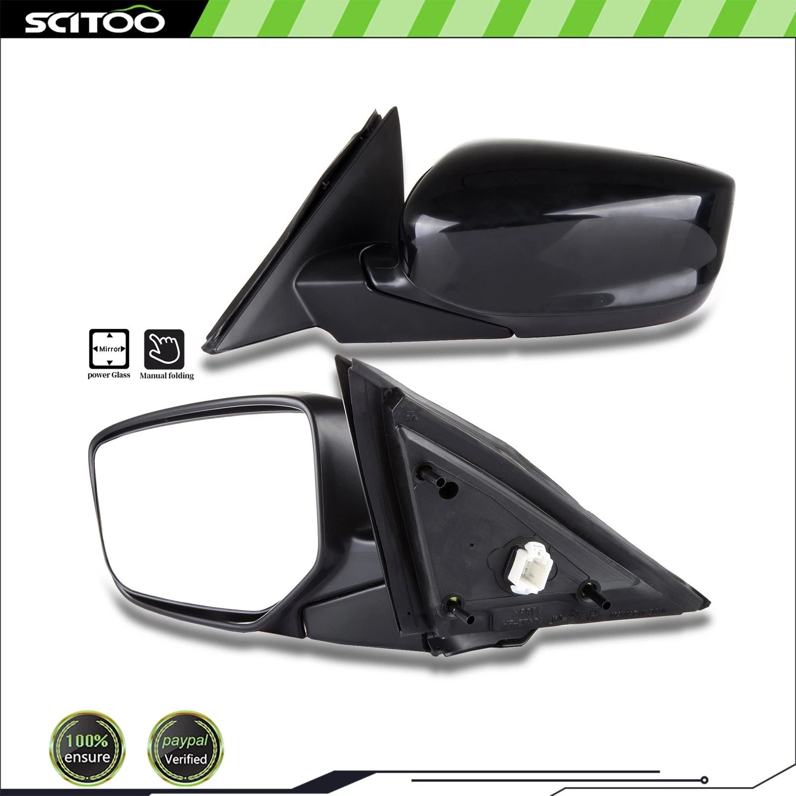 Power Side View Mirrors LH & RH Pair Set for Honda Accord Sedan (2008–2012)