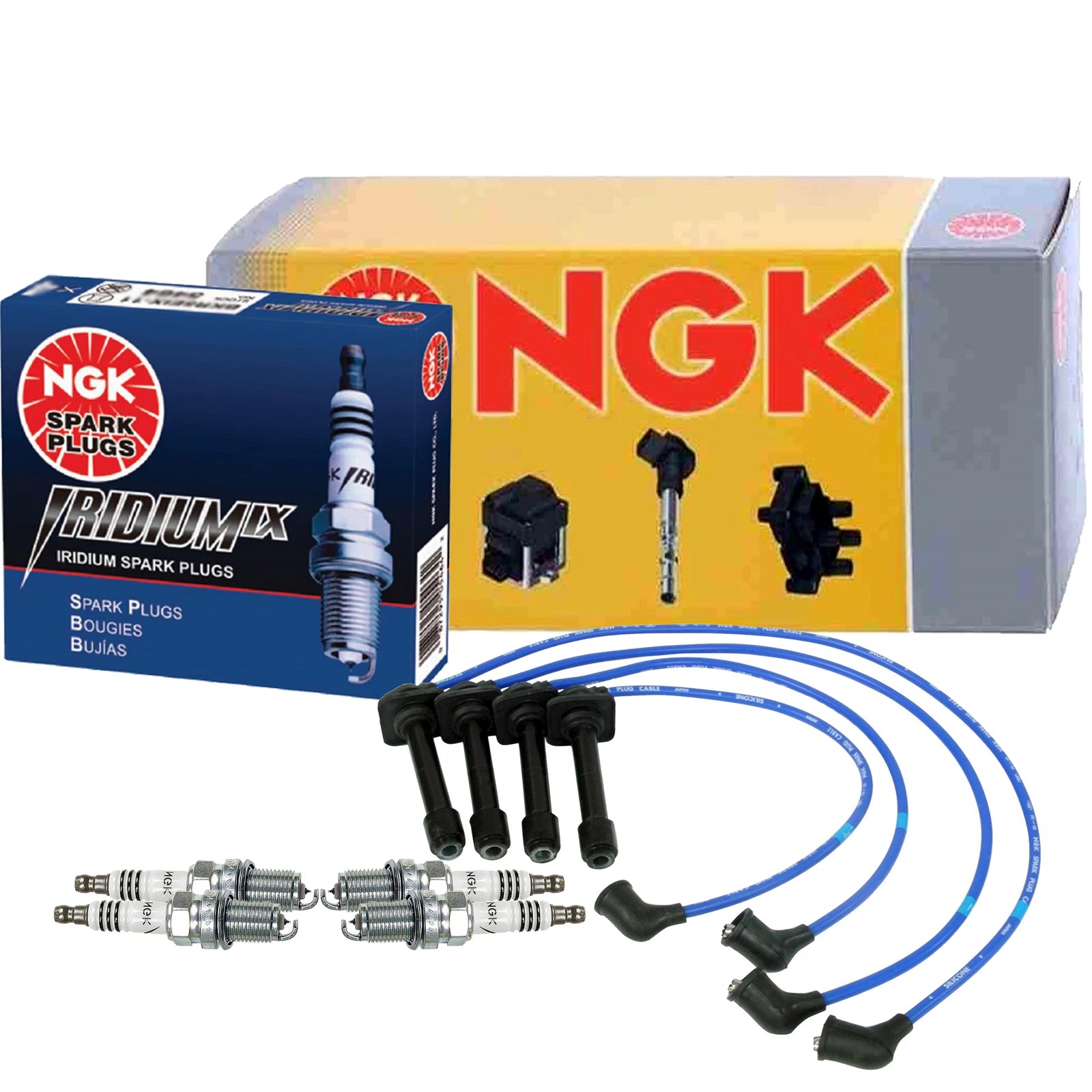 Set of 4 NGK Iridium IX Platinum Spark Plugs for Ford Probe (1993–1997)