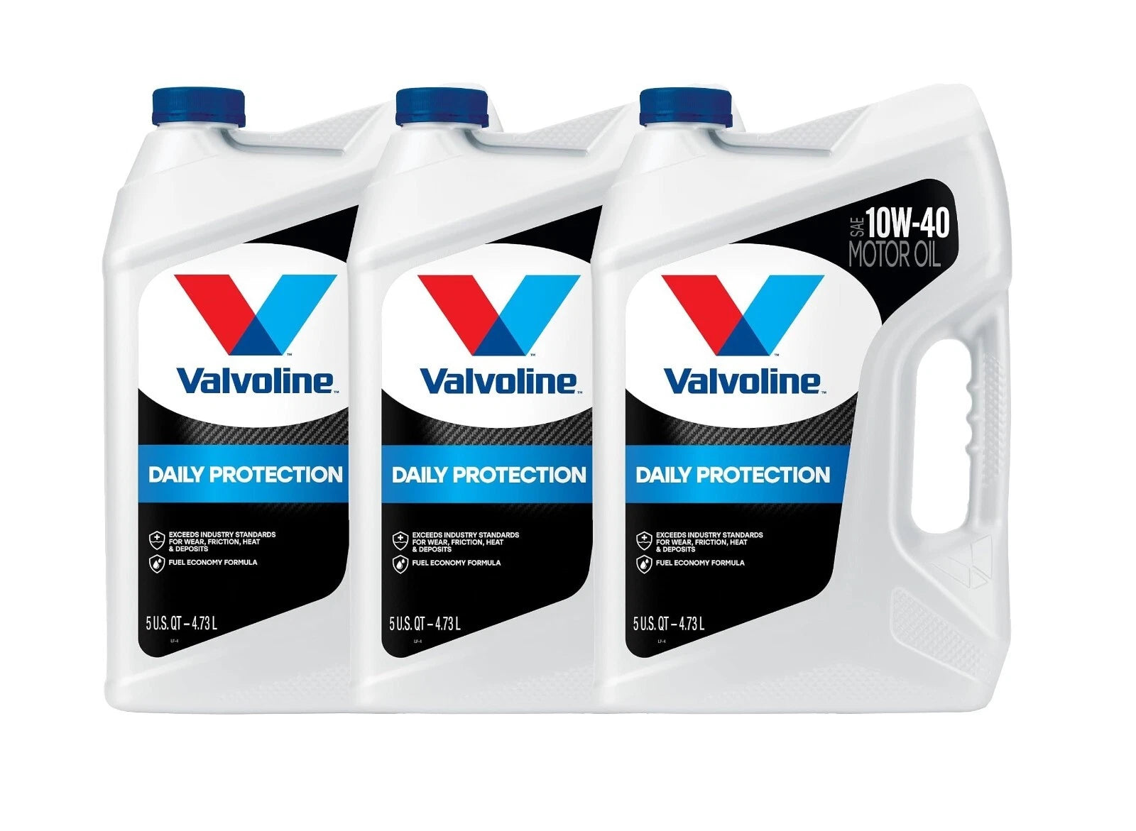 Set of 3 Quarts 10W-40 Synthetic Blend Motor Oil for Daily Protection