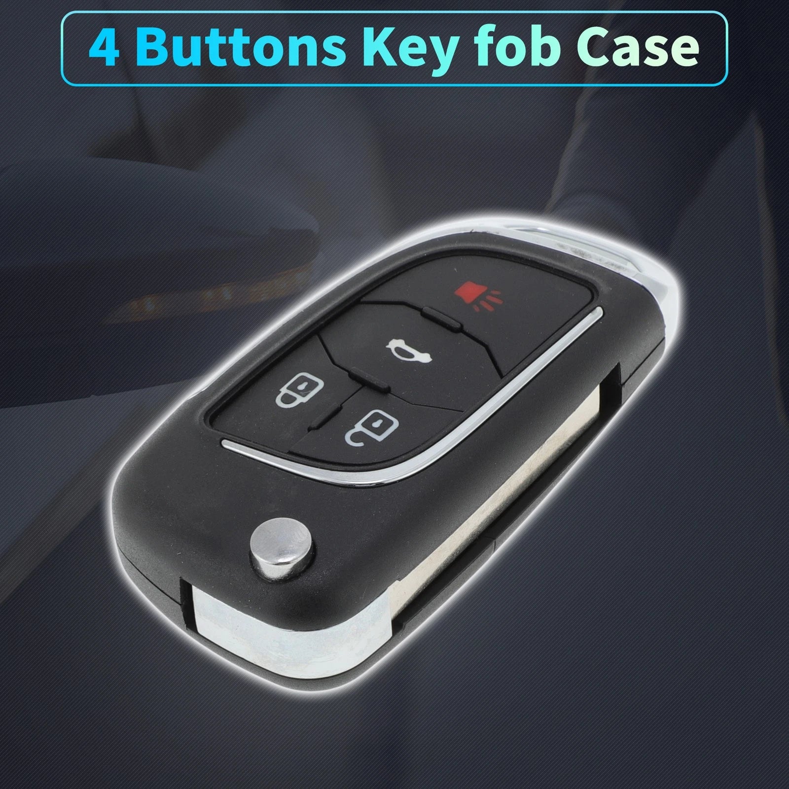 Set of 4 Key Fob Shell Cases for Chevrolet Camaro Equinox (2010–2019)