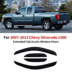Set of 4 Acrylic Window Visors for Chevy Silverado GMC Sierra (2007–2013)