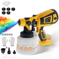 200W Electric HVLP Paint Sprayer Gun 18000RPM 5 Nozzles FOR Dewalt 20V Battery