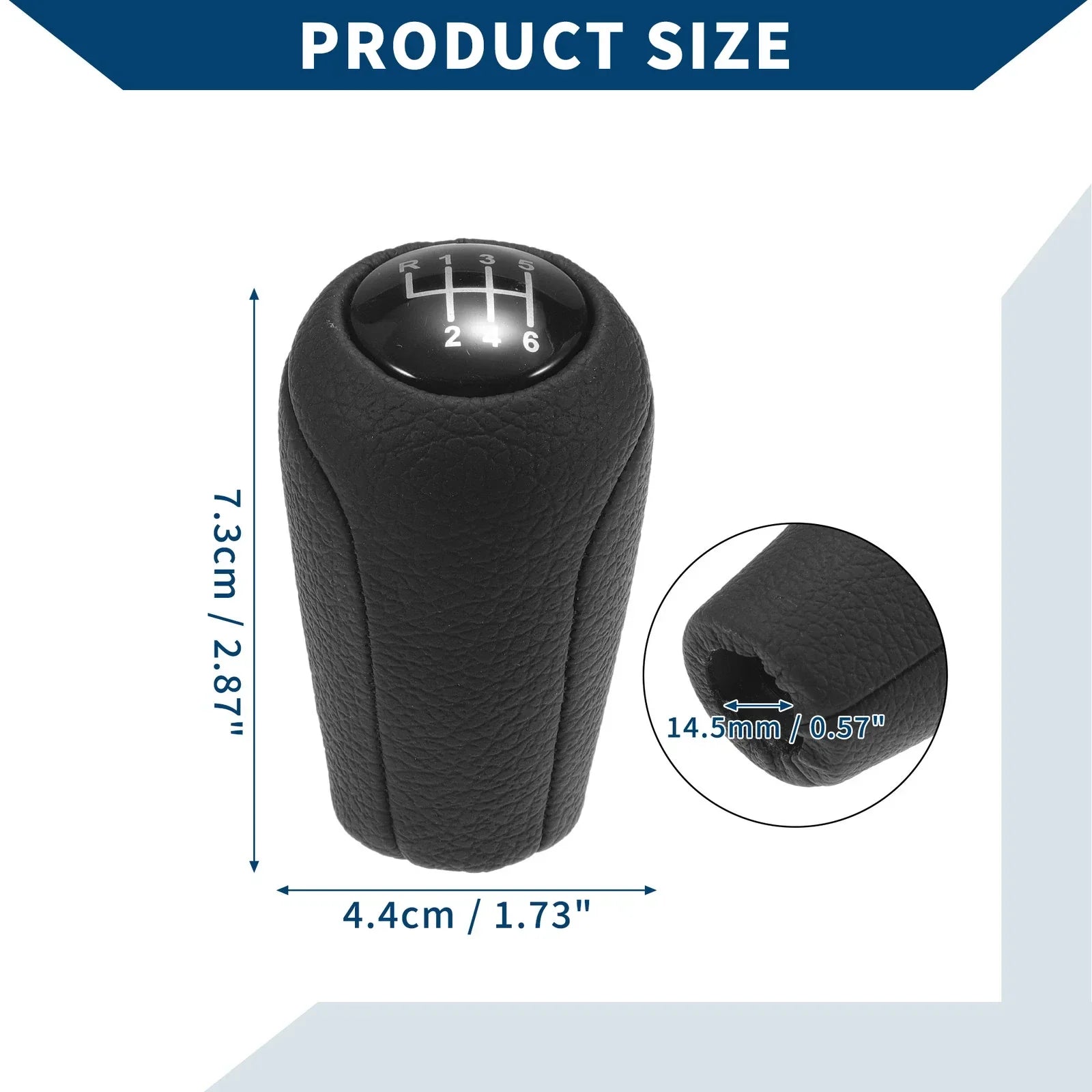6 Speed Manual Gear Shift Knob for Mazda 3 (2010-2013) - Faux Leather Black