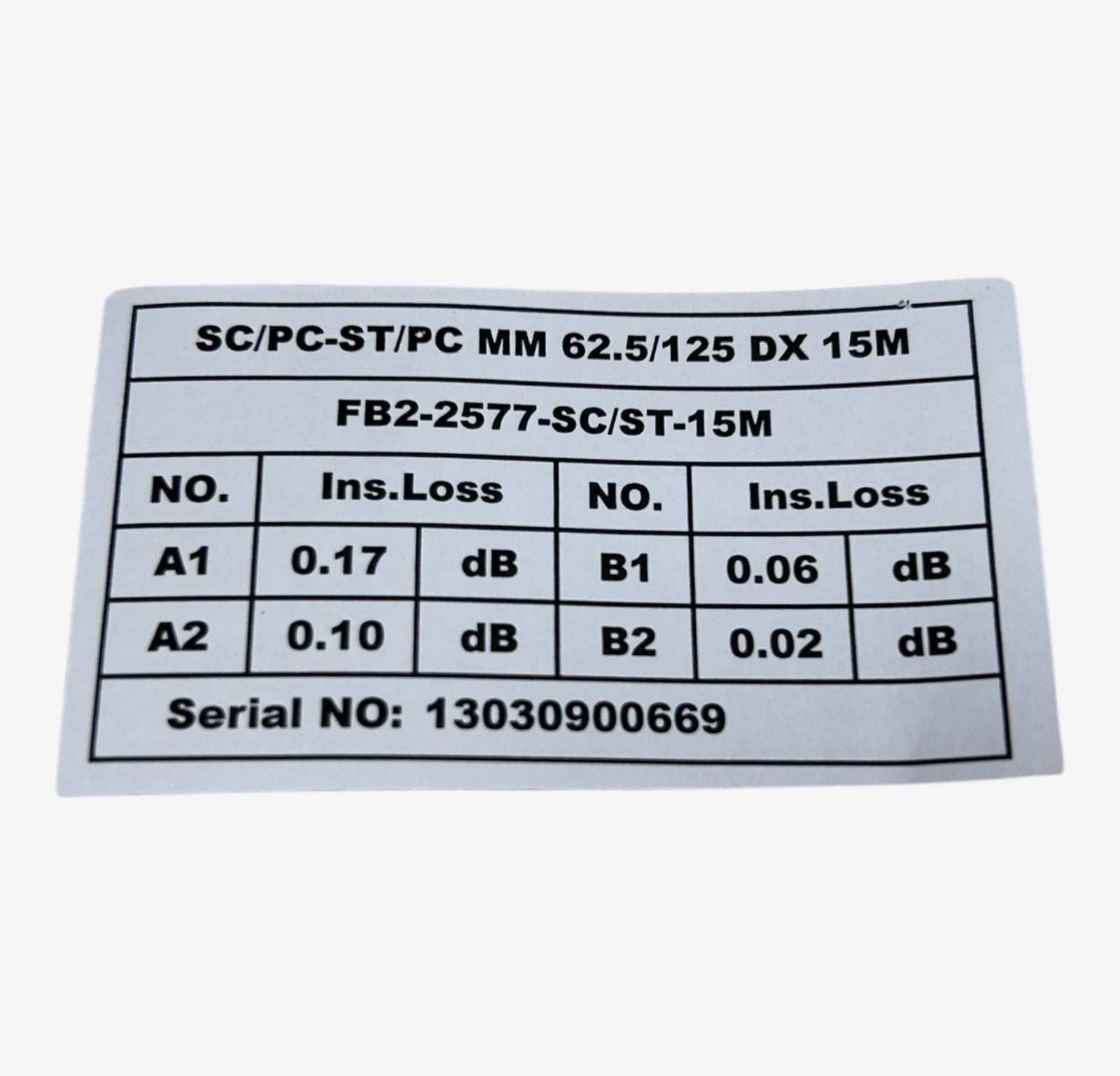 Fiber Patch Cable for FB2-2577-SC/ST (15M)