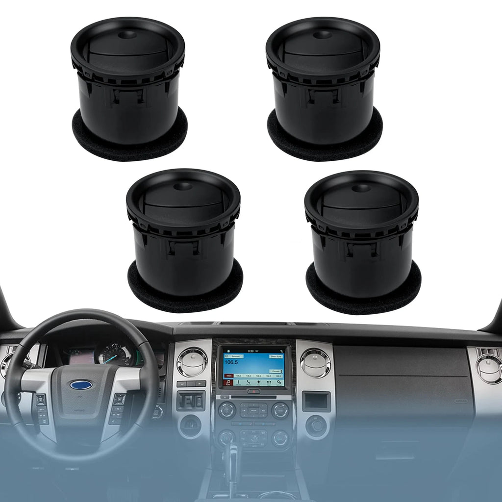 Set of 4 Black AC Heater Air Vents for Ford F150 (2004–2008)