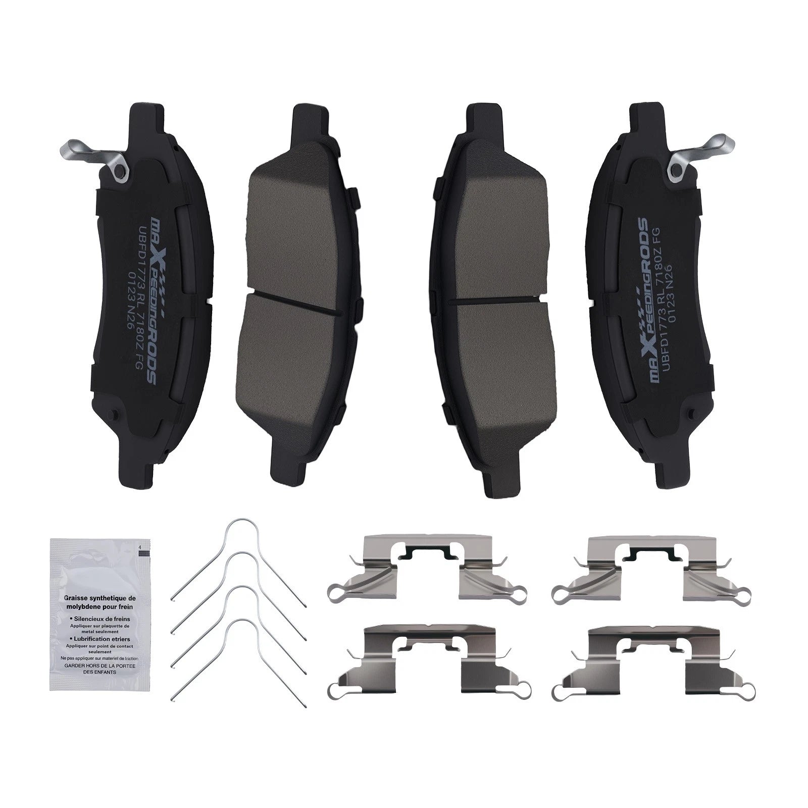 Set of 4 Front Ceramic Brake Pads for Nissan Micra (2015–2017) / Versa Note (2014–2019)