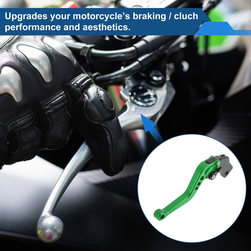 Adjustable Short Brake Clutch Levers 1 Pair for Suzuki SV650 (1999–2009) Green