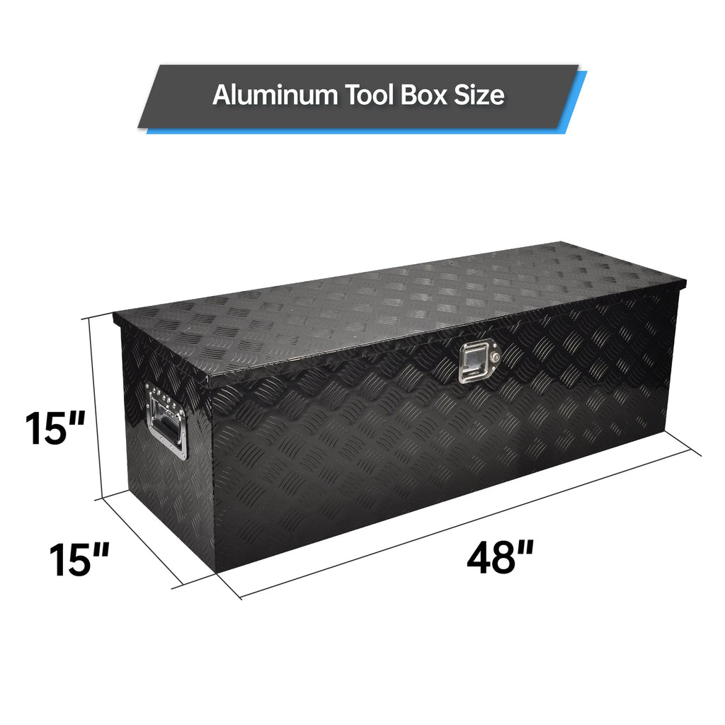 Black Aluminum Tool Box for Pickup Truck (48"x15"x15")