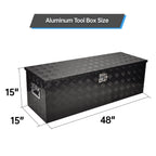 Black Aluminum Tool Box for Pickup Truck (48"x15"x15")