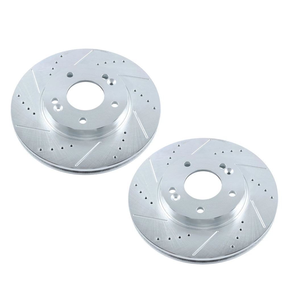 Front Drilled Brake Rotors & Ceramic Brake Pads for Hyundai Elantra Coupe (2013)