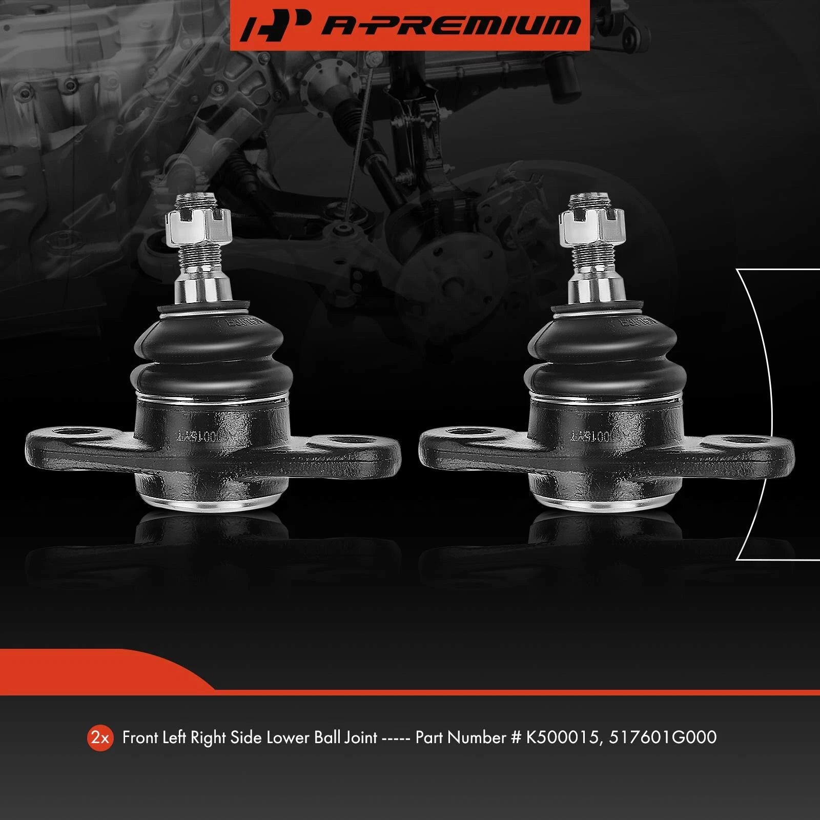 2X Front Lower Ball Joints for Hyundai Accent Kia Rio (2006-2011)