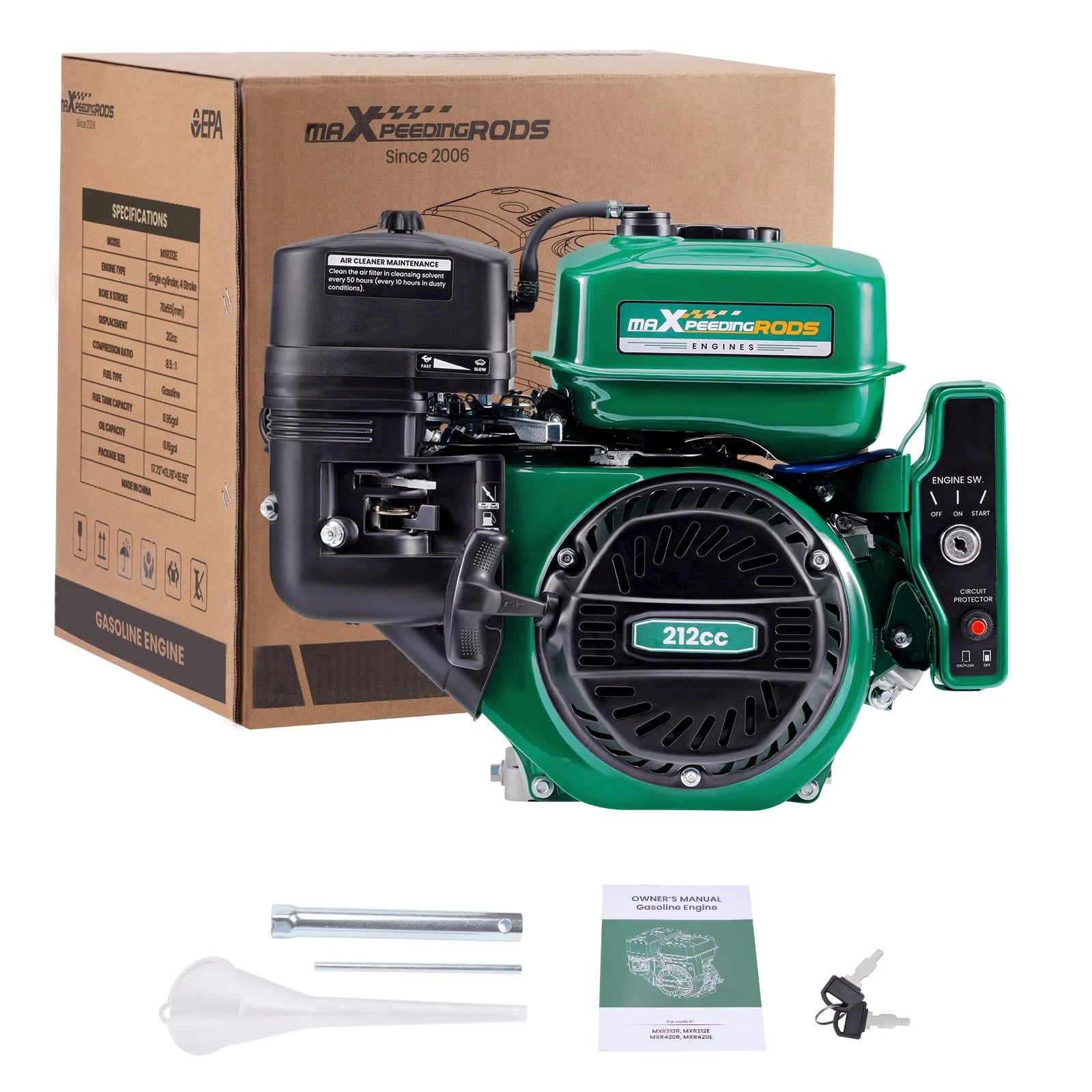 7HP Horizontal Electric Start Engine for Water Pumps (212cc)