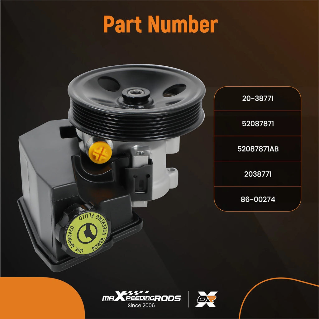 Power Steering Pump with Pulley & Reservoir for Jeep Cherokee Wrangler (1996–2003)