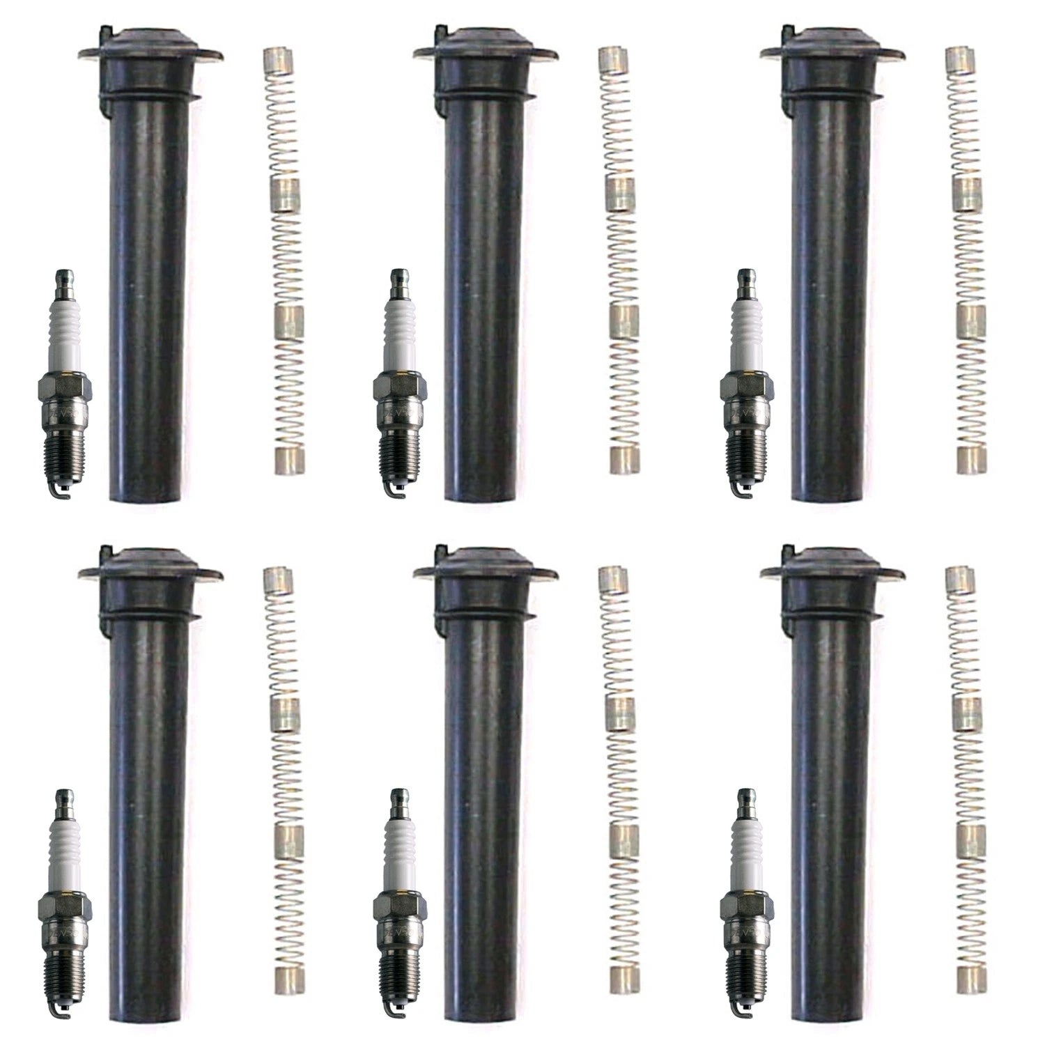 Set of 6 Denso Standard Spark Plugs & Coil Boots for Ford Freestyle Mercury Sable (2005–2007)