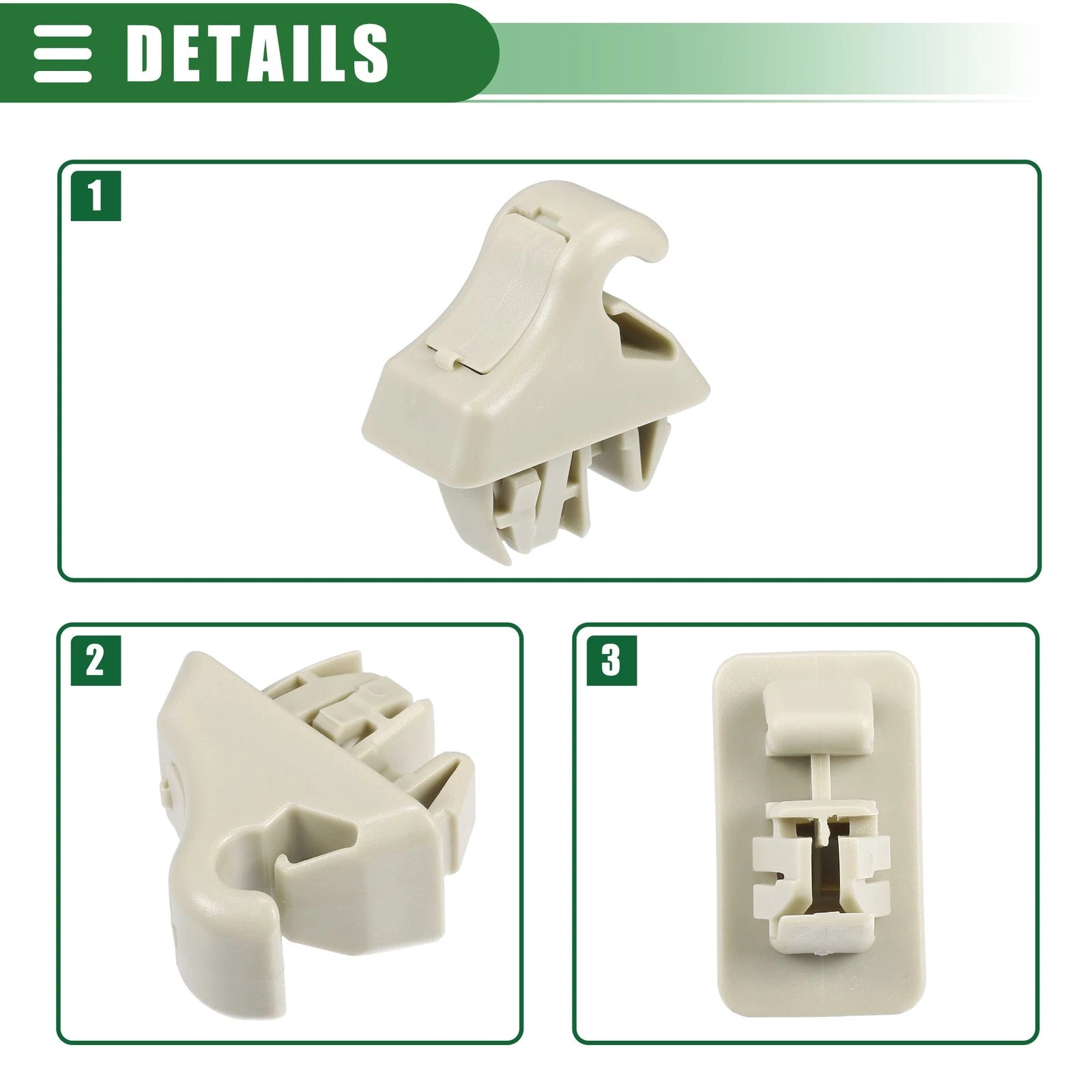 2pcs Sun Visor Holder Clip for Mitsubishi Montero (2001–2006) MR779704 Beige